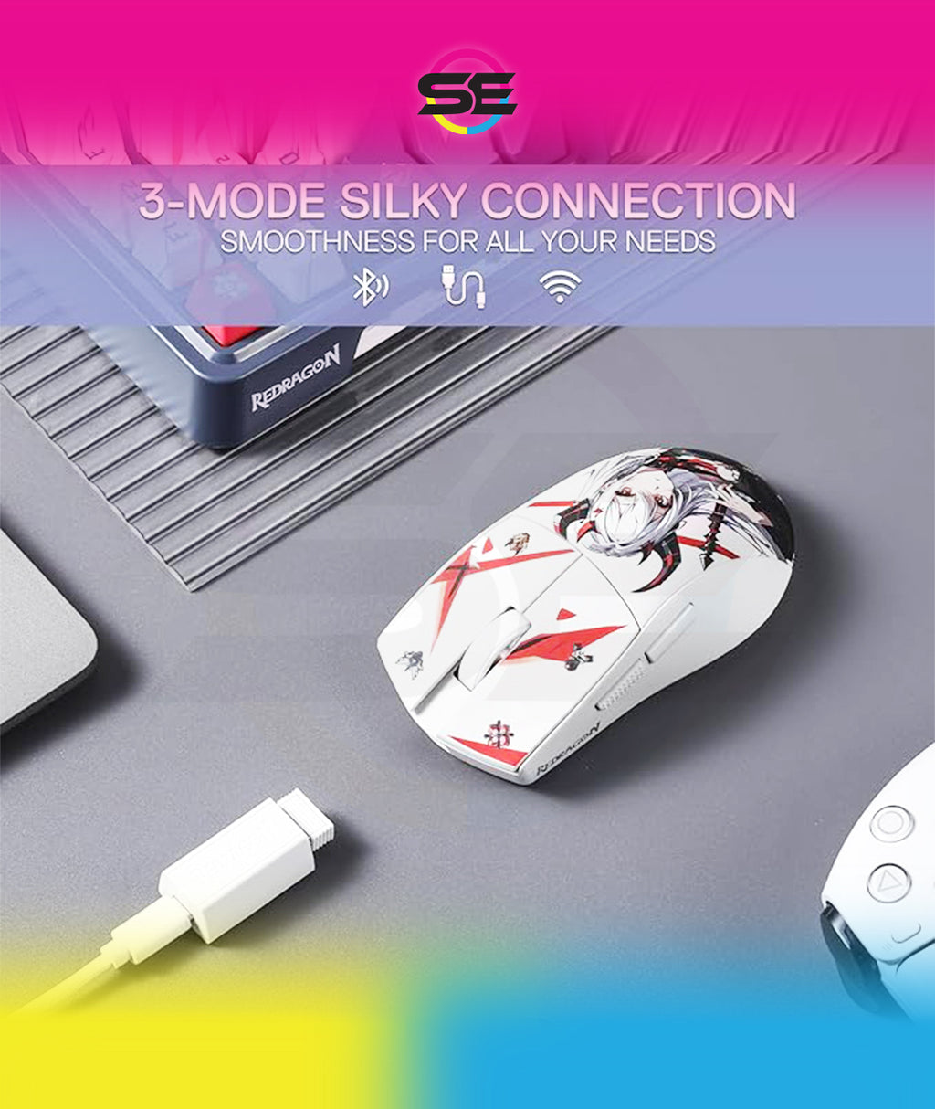 Redragon M916AK-PRO 3-Mode Wireless Gaming Mouse 26000 DPI – Anime Edition