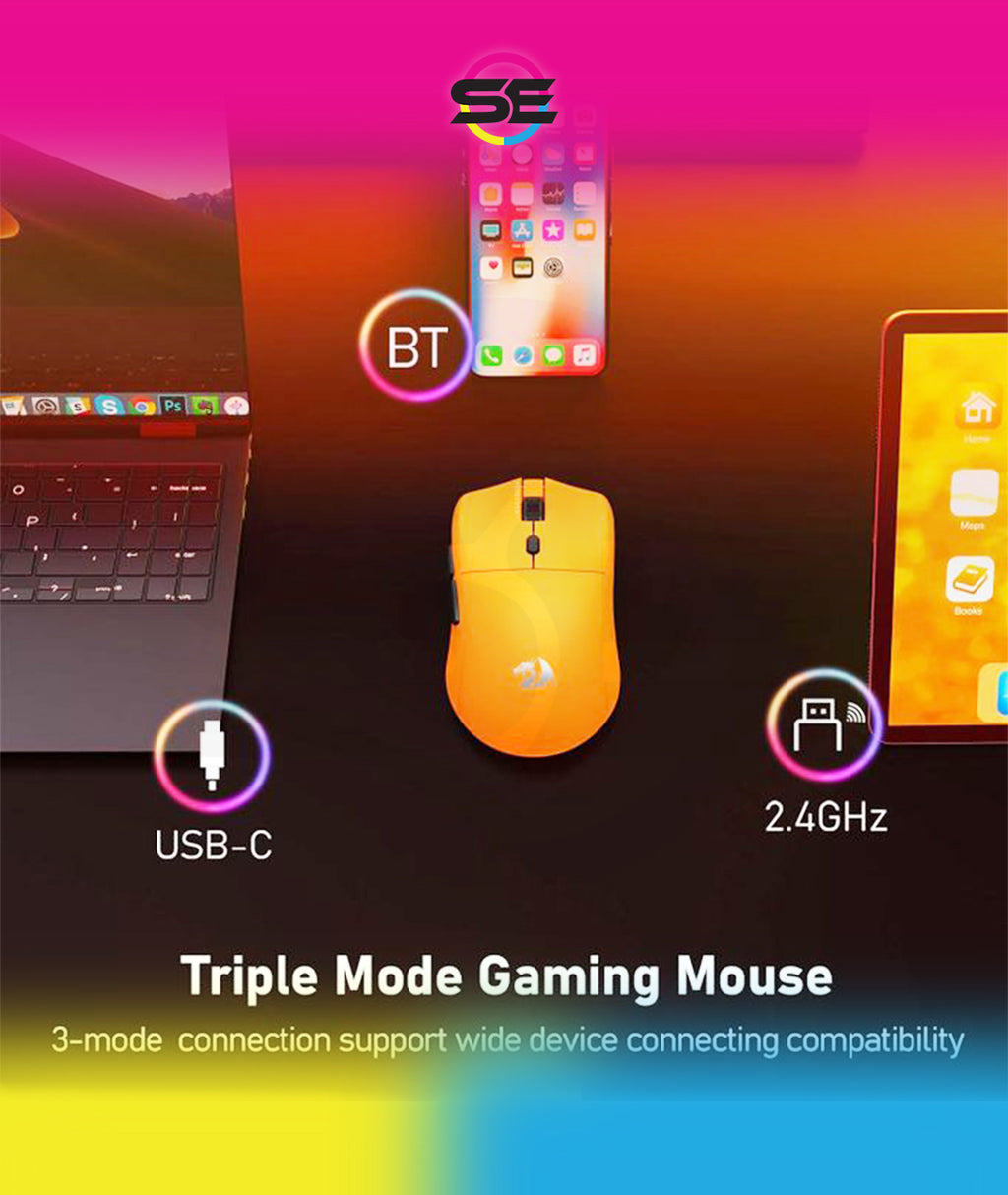 Redragon M919OB-ULT Sparda 3-Mode Wireless Gaming Mouse 45000 DPI – Orange
