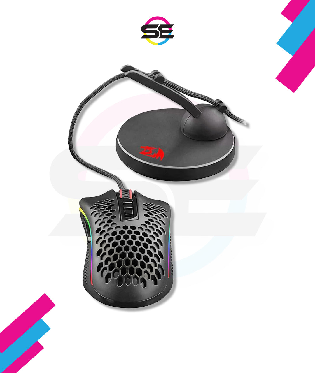 Redragon MA301 HODER Gaming Mouse Cable Management Bungee – 360° Ball-Joint Arm, Spring Clip, Heavy Non-Slip Base – Black