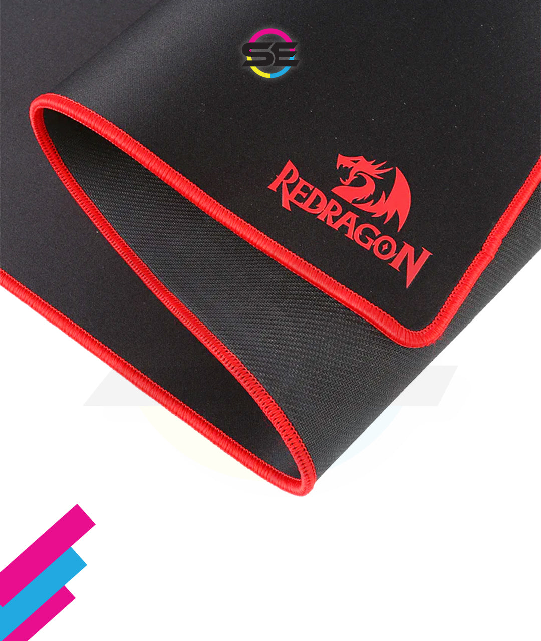 Redragon P003 AQUA Extended XL Gaming Mouse Pad – 800×300×3mm, Waterproof, Silky Smooth Surface, Red Stitched Edges, Non-Slip Rubber Base – Black/Red