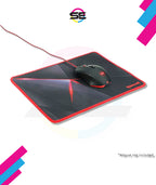Redragon P012 CAPRICORN Gaming Mouse Pad – 325×245×3mm, Geometric Diamond Design, Anti-Fray Red Stitching, Non-Slip Rubber Base, Easy to Wash – Black/Red