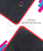 Redragon P012 CAPRICORN Gaming Mouse Pad – 325×245×3mm, Geometric Diamond Design, Anti-Fray Red Stitching, Non-Slip Rubber Base, Easy to Wash – Black/Red