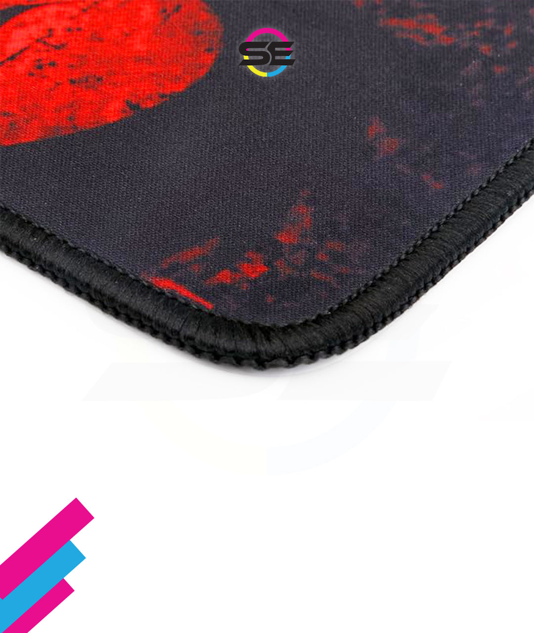 Redragon P016 PISCES Gaming Mouse Pad – Dragon Silhouette Design, Black Stitched Edges, Non-Slip Rubber Base, Smooth Fabric Surface – Black/Red