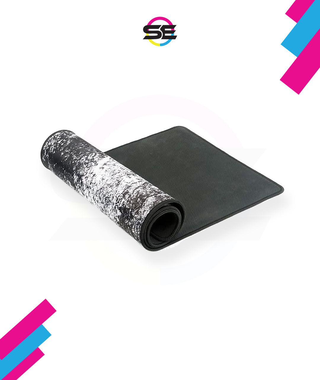 Redragon P018 TAURUS XXXL Extended Gaming Desk Mat – Abstract Marble Splatter Design, Black Anti-Fray Stitched Edges, Non-Slip Rubber Base, Rollable – Black/White