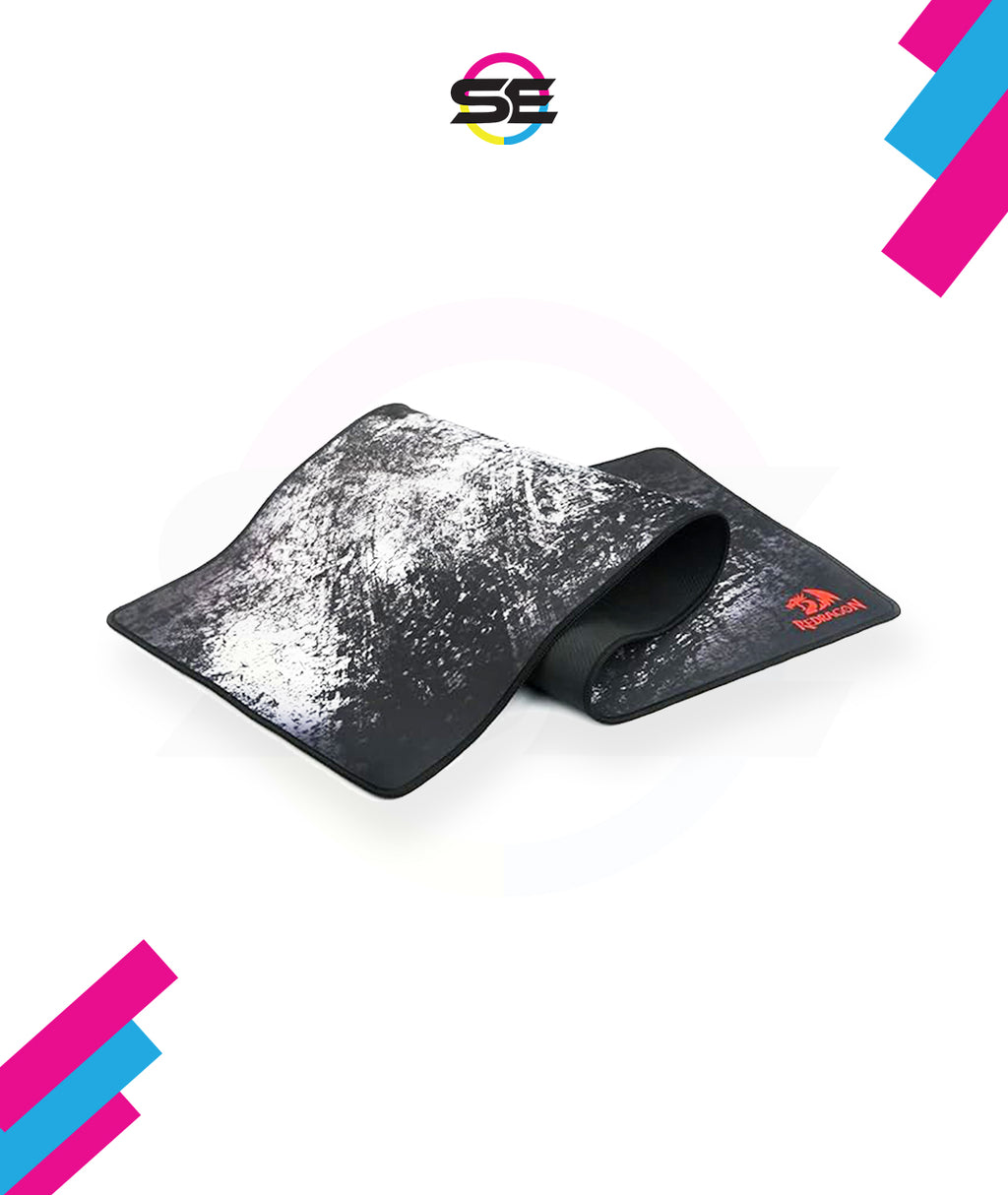 Redragon P018 TAURUS XXXL Extended Gaming Desk Mat – Abstract Marble Splatter Design, Black Anti-Fray Stitched Edges, Non-Slip Rubber Base, Rollable – Black/White
