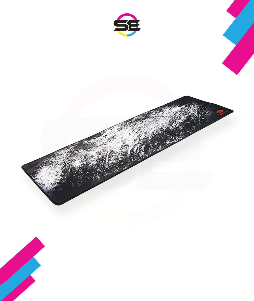 Redragon P018 TAURUS XXXL Extended Gaming Desk Mat – Abstract Marble Splatter Design, Black Anti-Fray Stitched Edges, Non-Slip Rubber Base, Rollable – Black/White