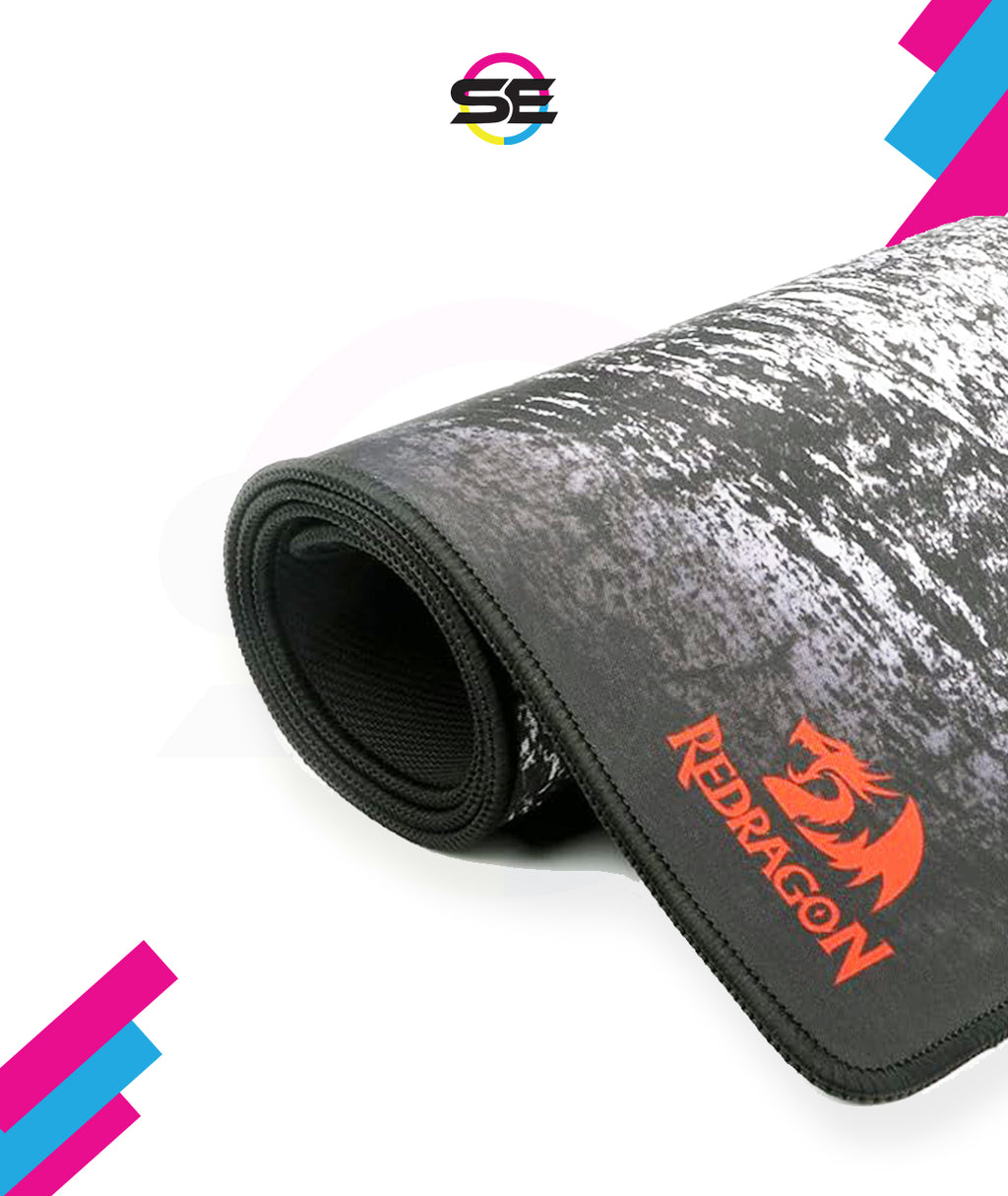 Redragon P018 TAURUS XXXL Extended Gaming Desk Mat – Abstract Marble Splatter Design, Black Anti-Fray Stitched Edges, Non-Slip Rubber Base, Rollable – Black/White