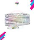 Redragon S101W RGB Gaming Keyboard & Mouse Combo Wired – 104 Keys Membrane, 5 Macro Keys, 6 RGB Modes + 7200 DPI Programmable Mouse, 10 RGB Modes – White