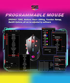 Redragon S101W RGB Gaming Keyboard & Mouse Combo Wired – 104 Keys Membrane, 5 Macro Keys, 6 RGB Modes + 7200 DPI Programmable Mouse, 10 RGB Modes – White