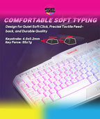 Redragon S101W RGB Gaming Keyboard & Mouse Combo Wired – 104 Keys Membrane, 5 Macro Keys, 6 RGB Modes + 7200 DPI Programmable Mouse, 10 RGB Modes – White