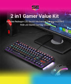 Redragon S113 RGB TKL Wired Mechanical Gaming Keyboard & Mouse Combo – 87 Keys, Outemu Brown Switch, ABS Plate-Mounted + 4200 DPI RGB Gaming Mouse, 16M Chroma – Black