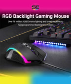 Redragon S113 RGB TKL Wired Mechanical Gaming Keyboard & Mouse Combo – 87 Keys, Outemu Brown Switch, ABS Plate-Mounted + 4200 DPI RGB Gaming Mouse, 16M Chroma – Black