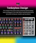 Redragon S113 RGB TKL Wired Mechanical Gaming Keyboard & Mouse Combo – 87 Keys, Outemu Brown Switch, ABS Plate-Mounted + 4200 DPI RGB Gaming Mouse, 16M Chroma – Black