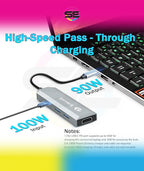 Redragon UCA-4 4-in-1 USB-C Hub – 4K@60Hz HDMI, 2x USB-A 5Gbps, 100W PD Pass-Through – MacBook, iPad, Windows, Android – Space Gray