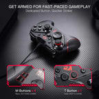 Redragon G710 RIFT Wired Gaming Controller – Dual Vibration, Rapid Trigger, 4 Programmable Macro Keys, Adjustable Joystick Heights – PC, Android & Nintendo Switch