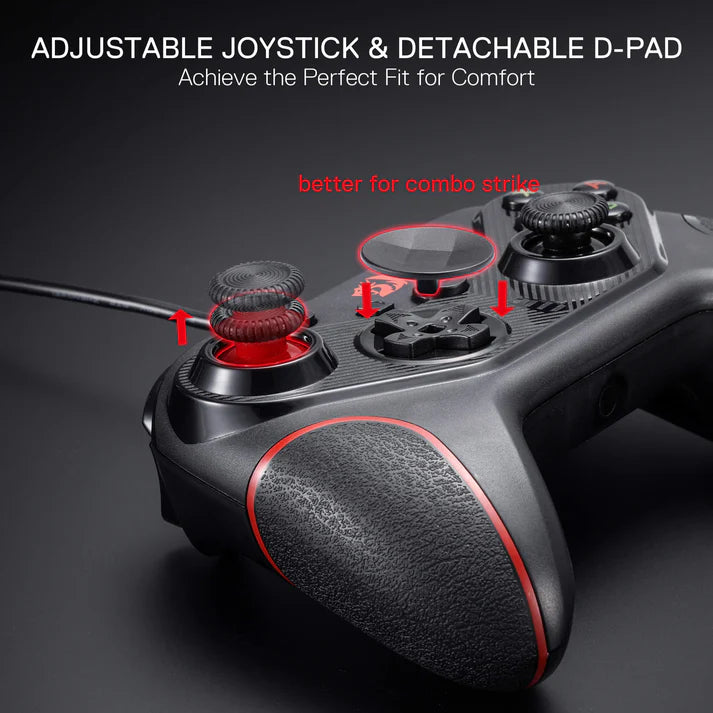 Redragon G710 RIFT Wired Gaming Controller – Dual Vibration, Rapid Trigger, 4 Programmable Macro Keys, Adjustable Joystick Heights – PC, Android & Nintendo Switch