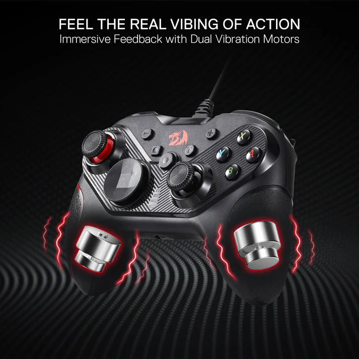 Redragon G710 RIFT Wired Gaming Controller – Dual Vibration, Rapid Trigger, 4 Programmable Macro Keys, Adjustable Joystick Heights – PC, Android & Nintendo Switch