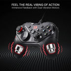 Redragon G710 RIFT Wired Gaming Controller – Dual Vibration, Rapid Trigger, 4 Programmable Macro Keys, Adjustable Joystick Heights – PC, Android & Nintendo Switch