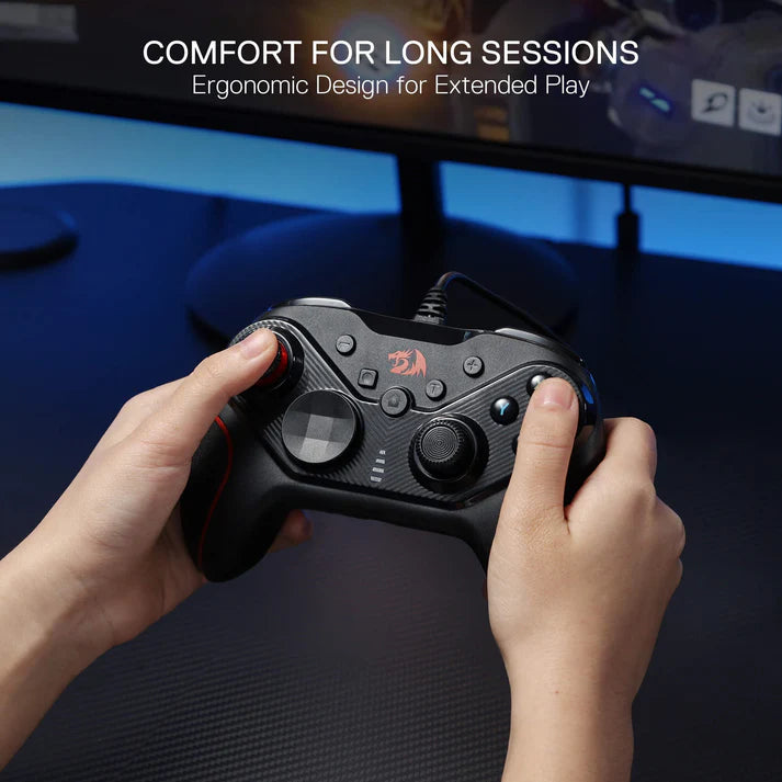 Redragon G710 RIFT Wired Gaming Controller – Dual Vibration, Rapid Trigger, 4 Programmable Macro Keys, Adjustable Joystick Heights – PC, Android & Nintendo Switch