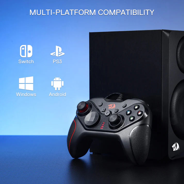Redragon G710 RIFT Wired Gaming Controller – Dual Vibration, Rapid Trigger, 4 Programmable Macro Keys, Adjustable Joystick Heights – PC, Android & Nintendo Switch