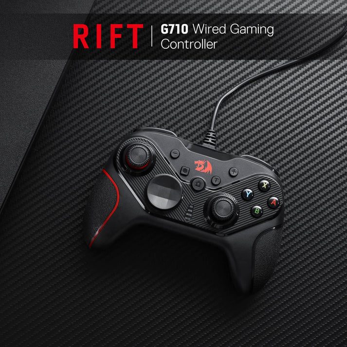 Redragon G710 RIFT Wired Gaming Controller – Dual Vibration, Rapid Trigger, 4 Programmable Macro Keys, Adjustable Joystick Heights – PC, Android & Nintendo Switch