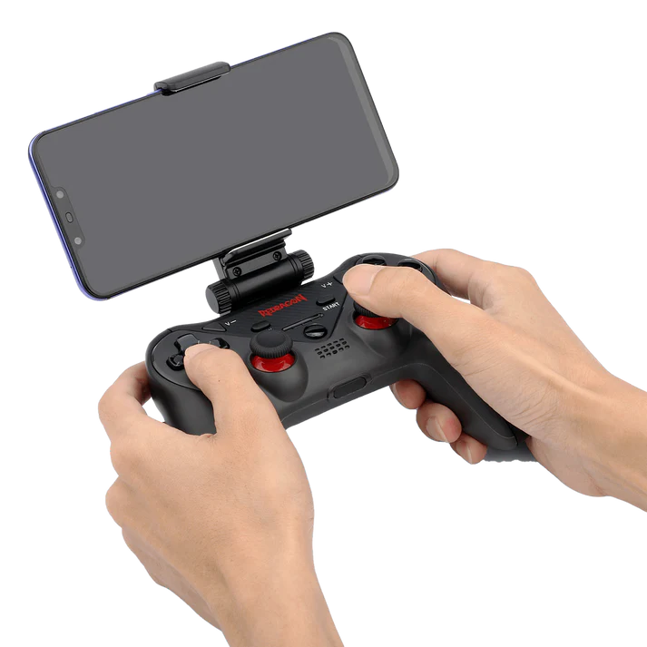 Redragon G812 Ceres Wireless Bluetooth Gaming Controller with Phone Clip – Dual Vibration, Dual Analog Joysticks – PC, Android, iOS, PS4, Switch & TV Box