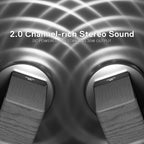 Redragon GS813 Wireless Desktop Bookshelf Speakers – 2.0 Channel, 20W DC, 3.5" Bass Drivers, BT5.0/AUX/SD Card/USB, Volume & Treble/Bass Knob, Media Control – Black Wood