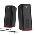 Redragon GS814 Stereo Desktop Speakers – 2.0 Channel, 20W DC, 4 Sound Units (2.5" + 3.1" Drivers), BT5.0/AUX, Touch Control, 4 RGB Base Modes – Black