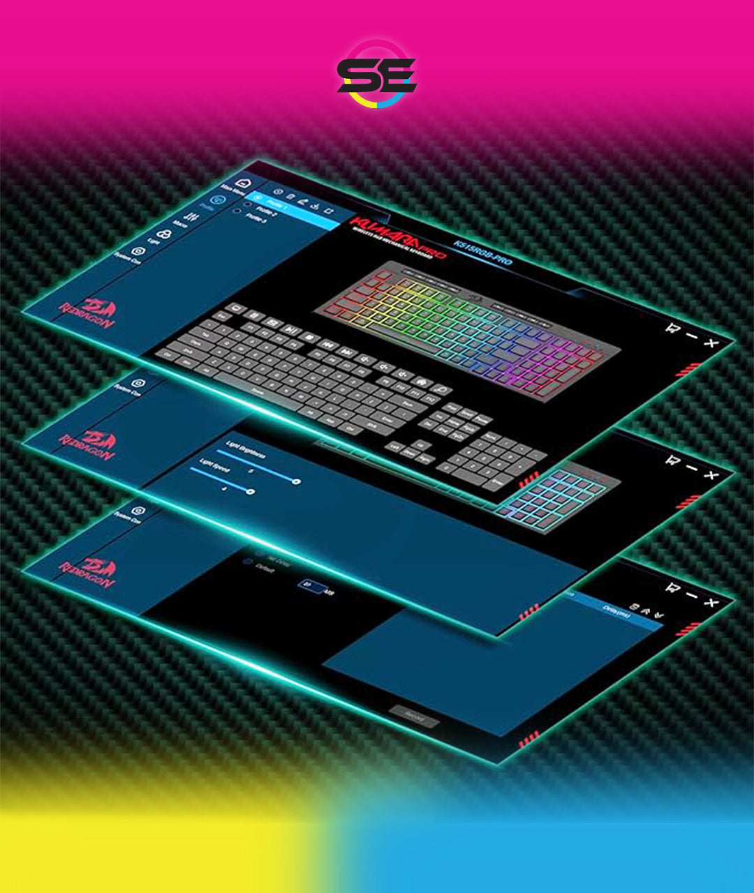 Redragon K515 PRO Shiva RGB 3-Mode Wireless Membrane Gaming Keyboard – 98 Keys, Detachable Wrist Rest
