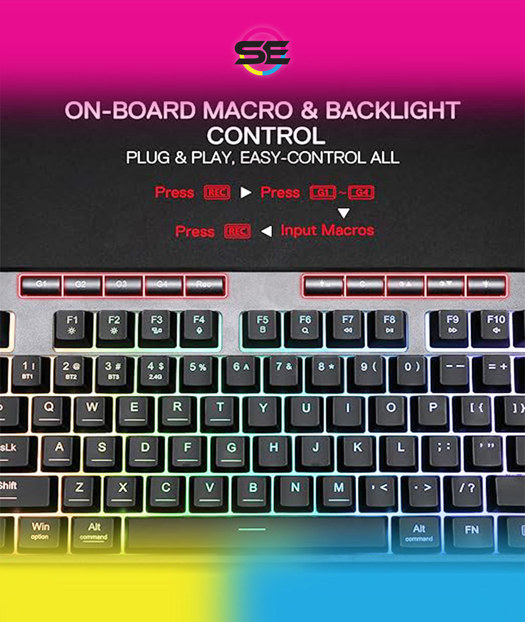 Redragon K516 PRO Shiva TKL RGB 3-Mode Wireless Membrane Gaming Keyboard – 87 Keys, 80% TKL Layout