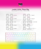 Redragon K530 Pro Draconic 60% RGB 3-Mode Wireless Mechanical Gaming Keyboard – 61 Keys, Hot-Swappable, Blue Switch – White