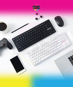 Redragon K539 Anubis 80% RGB 3-Mode Wireless Mechanical Gaming Keyboard – Low Profile TKL, Brown Switch – White