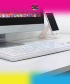 Redragon K539 Anubis 80% RGB 3-Mode Wireless Mechanical Gaming Keyboard – Low Profile TKL, Brown Switch – White