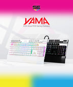 Redragon K550 YAMA RGB Wired Mechanical Gaming Keyboard – Full Size, Brown Switch, 12 Macro Keys, Volume Wheel, USB Pass-through, Detachable Wrist Rest – White
