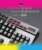 Redragon K550 YAMA RGB Wired Mechanical Gaming Keyboard – Full Size, Purple Switch, 12 Macro Keys, Volume Wheel, USB Pass-through, Detachable Wrist Rest – Black