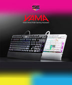 Redragon K550 YAMA RGB Wired Mechanical Gaming Keyboard – Full Size, Purple Switch, 12 Macro Keys, Volume Wheel, USB Pass-through, Detachable Wrist Rest – Black