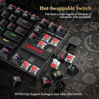 Redragon K552-KR KUMARA RGB Wired Mechanical Gaming Keyboard – 87 Keys TKL, Red Switch, Rainbow LED – Black