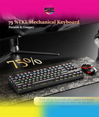 Redragon K552-KR KUMARA RGB Wired Mechanical Gaming Keyboard – 87 Keys TKL, Red Switch, Rainbow LED – Black