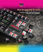 Redragon K552-KR KUMARA RGB Wired Mechanical Gaming Keyboard – 87 Keys TKL, Red Switch, Rainbow LED – Black