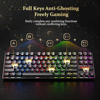 Redragon K552-KR KUMARA RGB Wired Mechanical Gaming Keyboard – 87 Keys TKL, Red Switch, Rainbow LED – Black