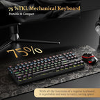 Redragon K552-KR KUMARA RGB Wired Mechanical Gaming Keyboard – 87 Keys TKL, Red Switch, Rainbow LED – Black