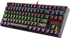 Redragon K552-KR KUMARA RGB Wired Mechanical Gaming Keyboard – 87 Keys TKL, Red Switch, Rainbow LED – Black