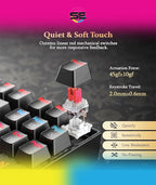 Redragon K552-KR KUMARA RGB Wired Mechanical Gaming Keyboard – 87 Keys TKL, Red Switch, Rainbow LED – Black