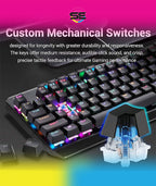 Redragon K555-R INDRAH RGB Wired Mechanical Gaming Keyboard – 104 Keys Full Size, Blue Switch, Macro Keys, Wrist Rest, Spill-Resistant – Black