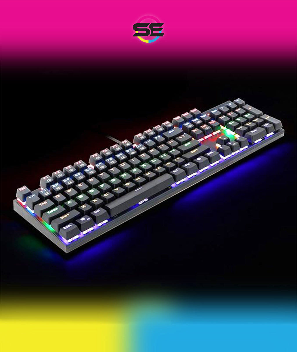 Redragon K565R RUDRA RGB Wired Mechanical Gaming Keyboard – 104 Keys Full Size, Rainbow LED – Black