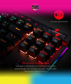 Redragon K587 MAGIC-WAND RGB TKL Wired Gaming Keyboard – 87 Keys, Optical Blue Switch, 9 Macro Keys, Type-C, Detachable Wrist Rest – Black