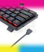 Redragon K615P-KBS ELISE PRO RGB Wireless Tri-Mode Mechanical Gaming Keyboard – 60% Layout, Low Profile Blue Switch, Bluetooth + 2.4G + Type-C – Black