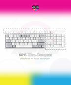 Redragon K616 FIZZ PRO RGB Wireless Tri-Mode Mechanical Gaming Keyboard – 61 Keys 60% Layout, Red Switch, N-Key Rollover, Detachable USB-C – White/Gray