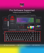 Redragon K628 POLLUX RGB 75% Hot-Swap Wired Mechanical Gaming Keyboard – 78 Keys, Red Switch, Free-Mod PCB, 470g Ultra-Light, Pro Software – Black/Red