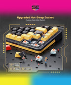 Redrc-Swap Wired Mechanical Gaming Keyboard – Custom Gold-Melt Translucent Switch, 16.8M RGB 20 Modes, Pro Software – Black/Gold